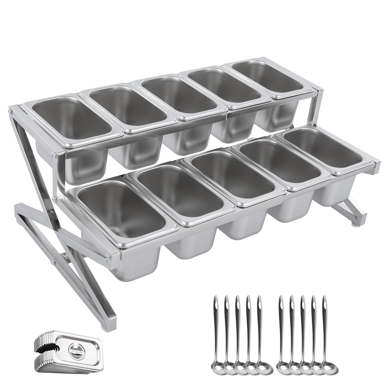 Topping Station estensibile per pizza con design retrattile per cucina buffet o ristorante