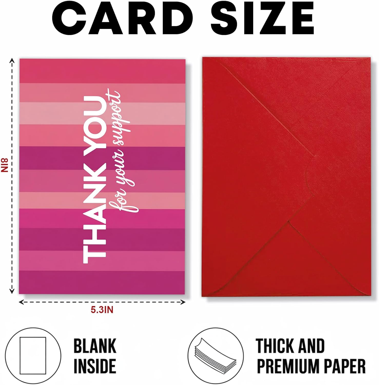 Breast Cancer Support Thank You Card – Heartfelt Gratitude for Cancer Caregiver, Supporter, Family, Friend – Appreciation Message for Help During Cancer Treatment – 8x5.3 Inch (Cancer Support) - Image 3