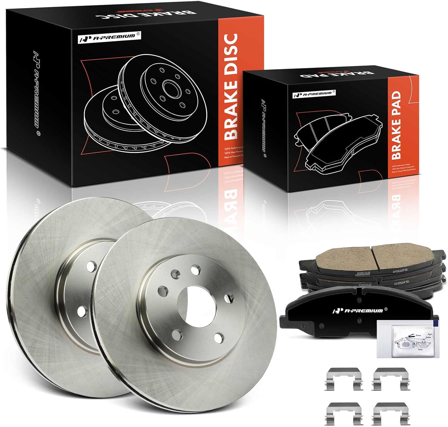 A-Premium 12.44 in (316 mm) Front Vented Disc Brake Rotors + Ceramic Pads Kit Compatible with Select Cadillac Models - CTS 2008-2014, 3.0L 3.6L 6.2L, 6-PC Set