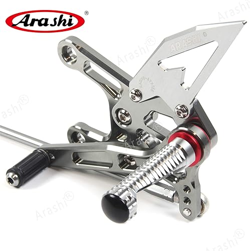 Miniatura 86 de Arashi reposapiés para motocicleta, accesorios ajustables, juego de reposapiés traseros Negro