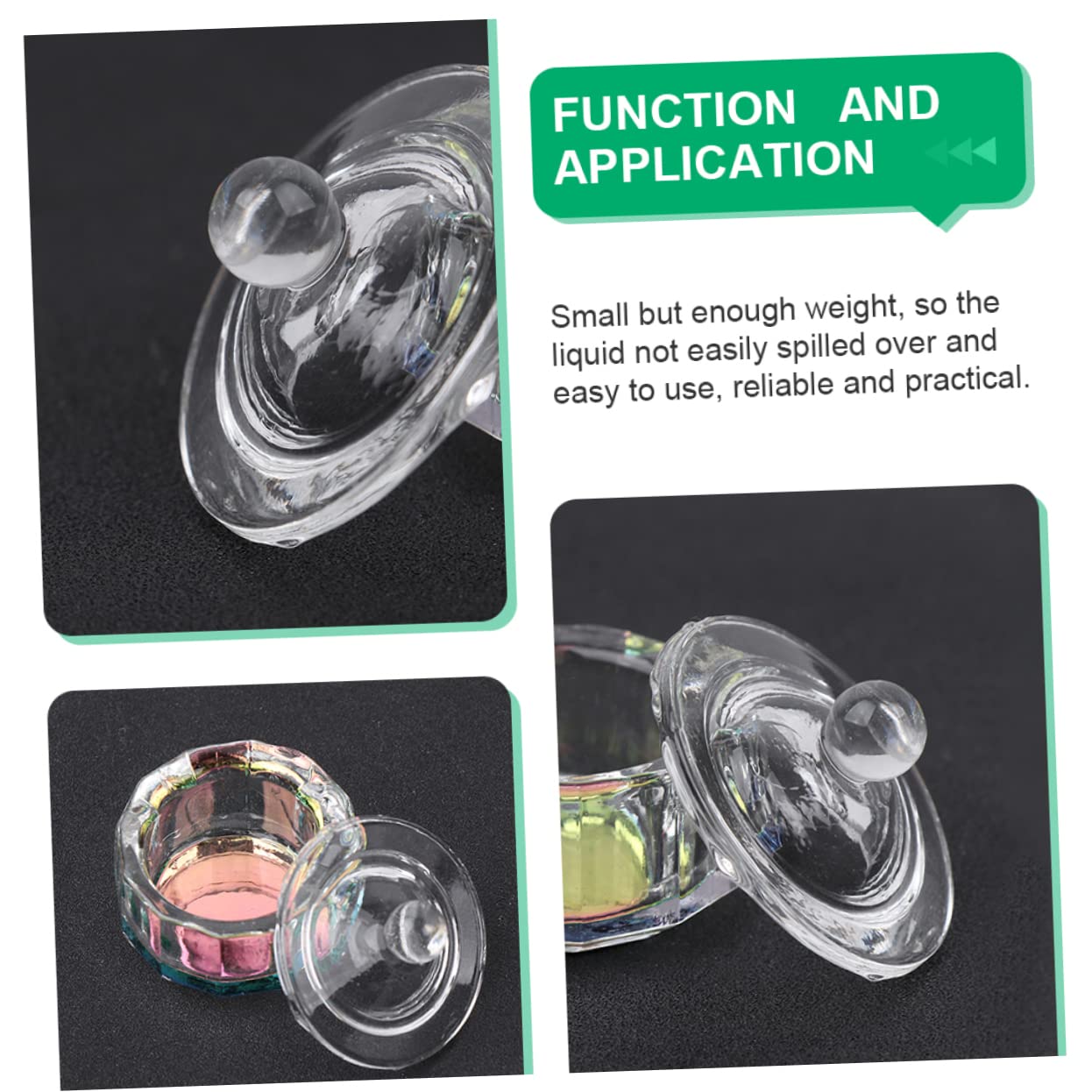 LIFKOME Nail Art Use Cup 3 Pack Manicure Glass Bowl Cuticle Guard Cup for Nail Salons