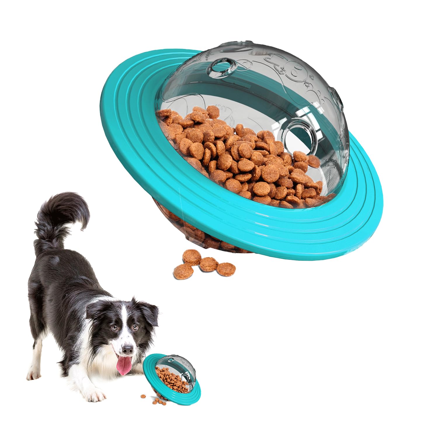 HWBZDPZQD Bola de Comida para Perros Alimentador rodante Juguete para Perros Juguete para Perros Bola de Inteligencia Alimentador Lento para Mascotas Cuidado gastrointestinal Bola para Perros (Azul)
