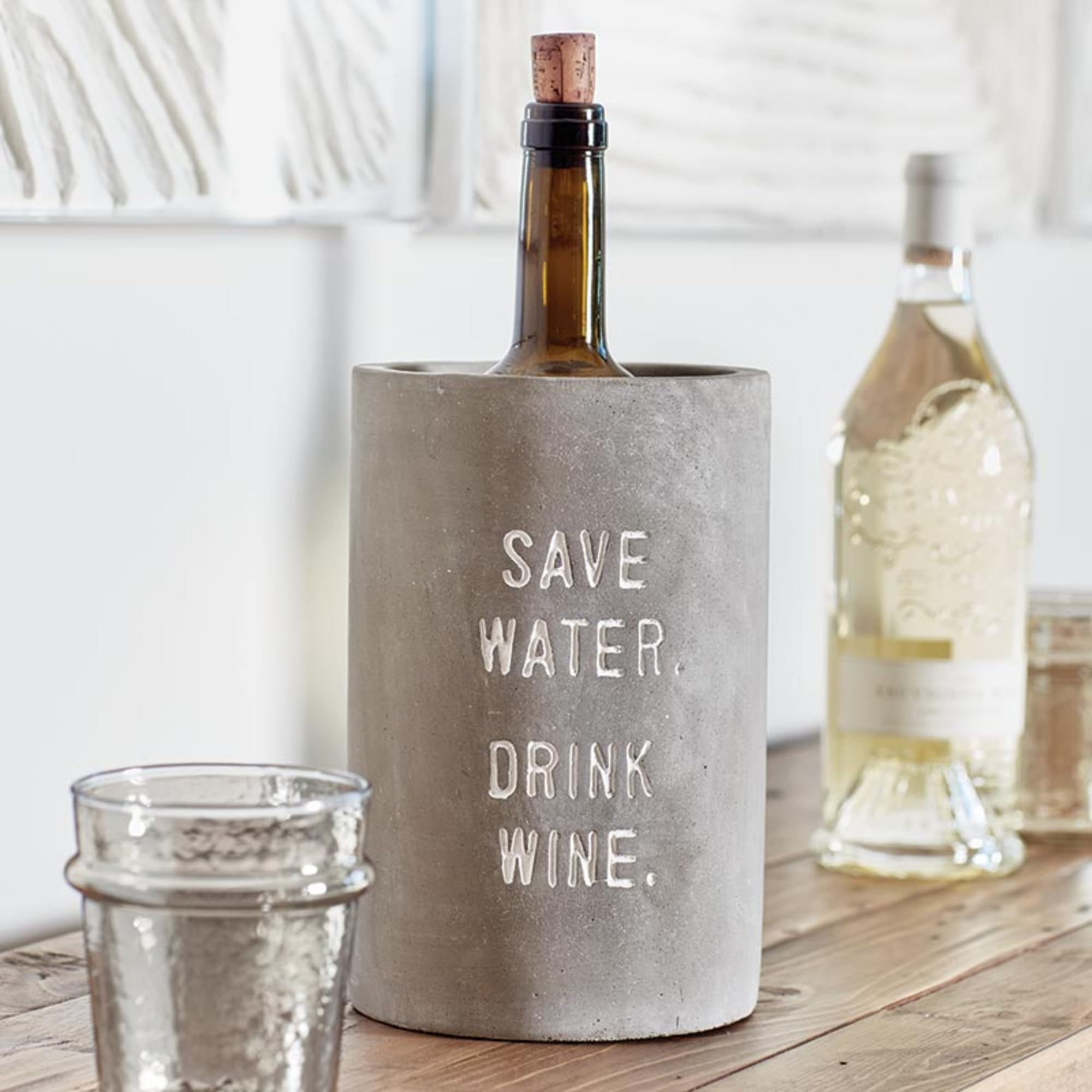 Santa Barbara Design Studio Wine Chiller Cement Holder for Wines, 8.5