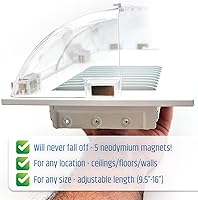 Vista 9 de Potente deflector magnético de ventilación de aire y calor (paquete de 4) para techo, piso y pared - Nunca se caerá - Ajustable de 9.2" a 16