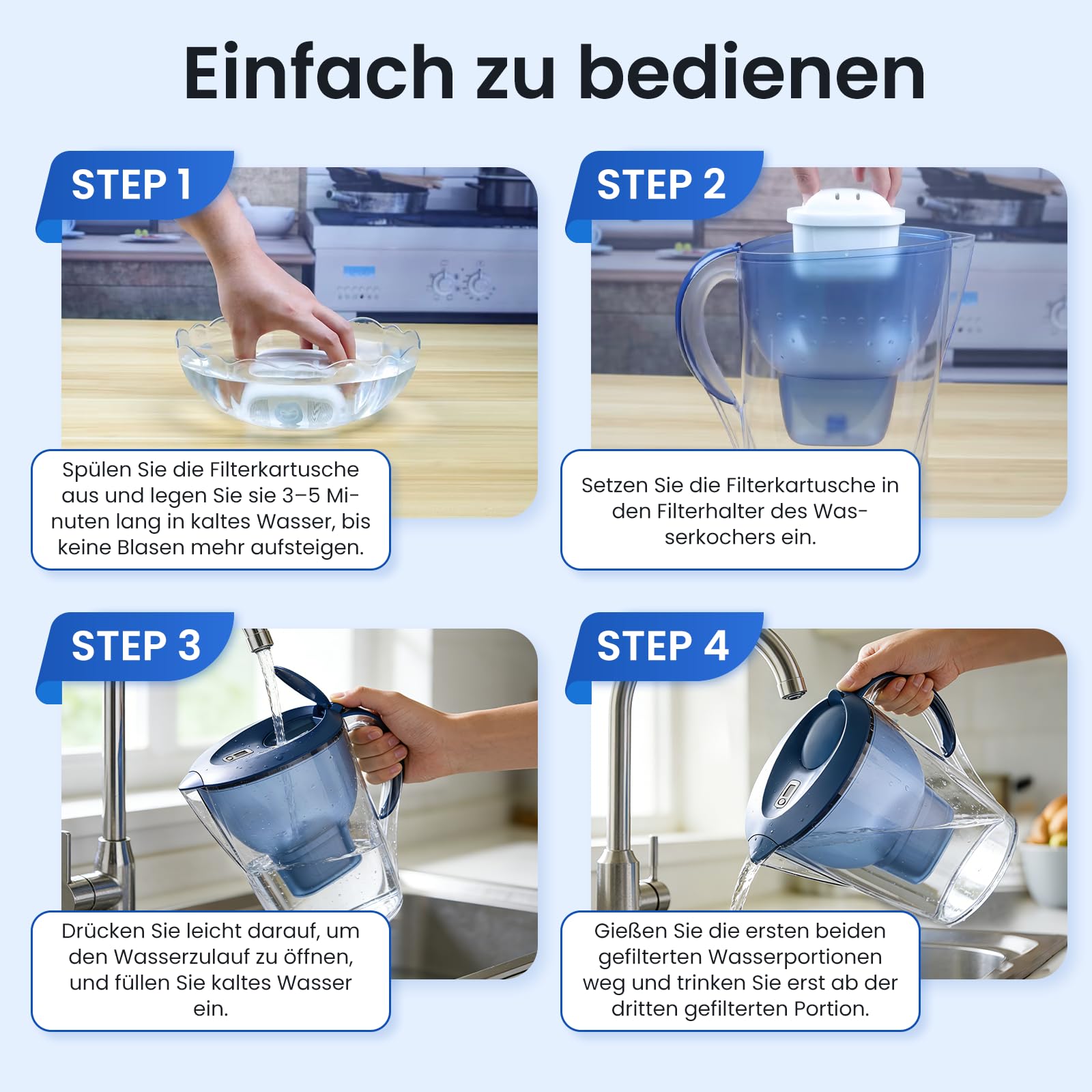 Wasserfilter Kartusche für BRITA Filter, 12er-Pack, Passend für Alle BRITA Wasserfilter-Kannen, Extra Kalkschutz, Reiner Wassergeschmack, filtert PFAS, Chlor, Kalk, Metalle, Ultimativer Geräteschutz