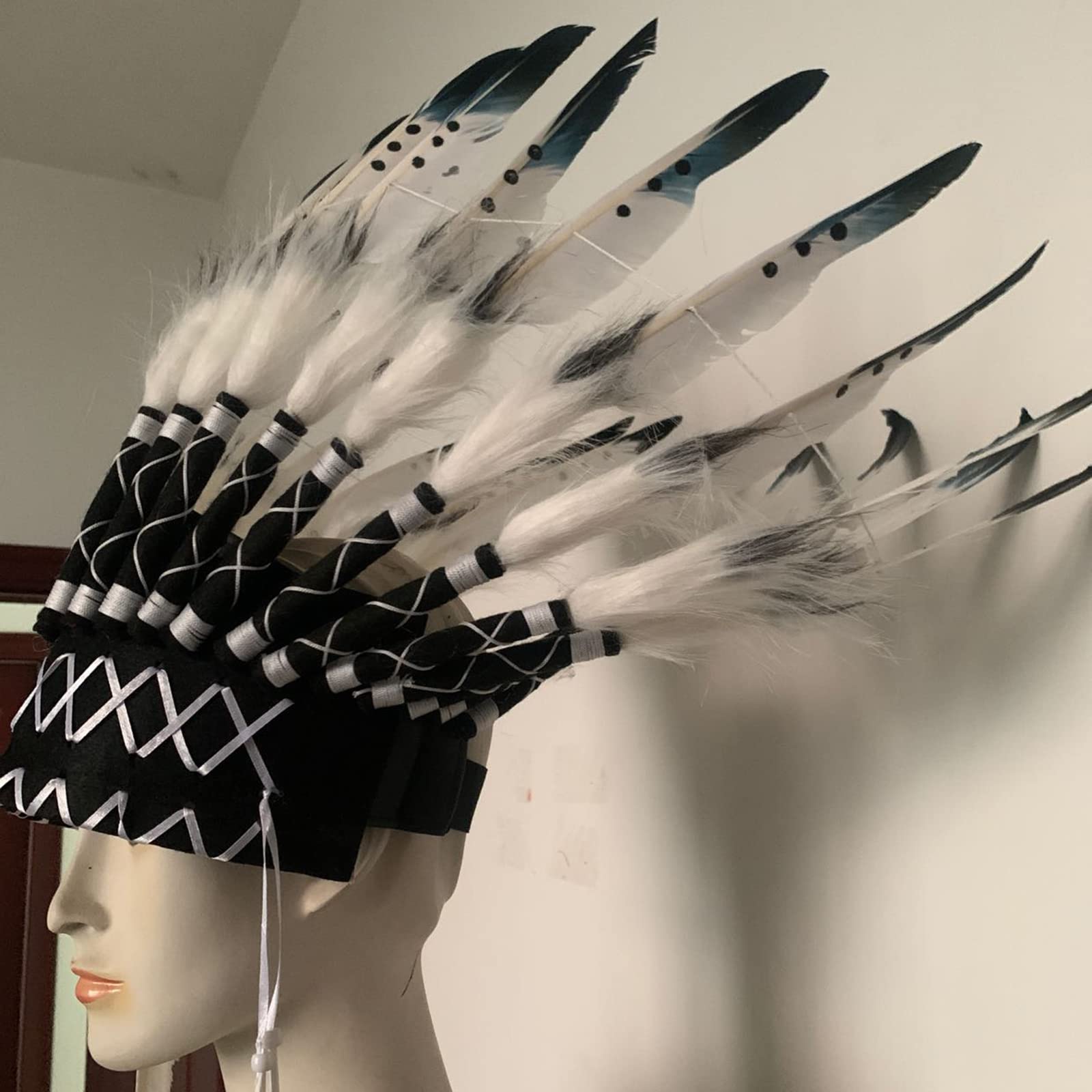 Tocado estilo indio para adultos y fotos de fiesta, accesorios indio para La Fiesta de Halloween, regalo y juego