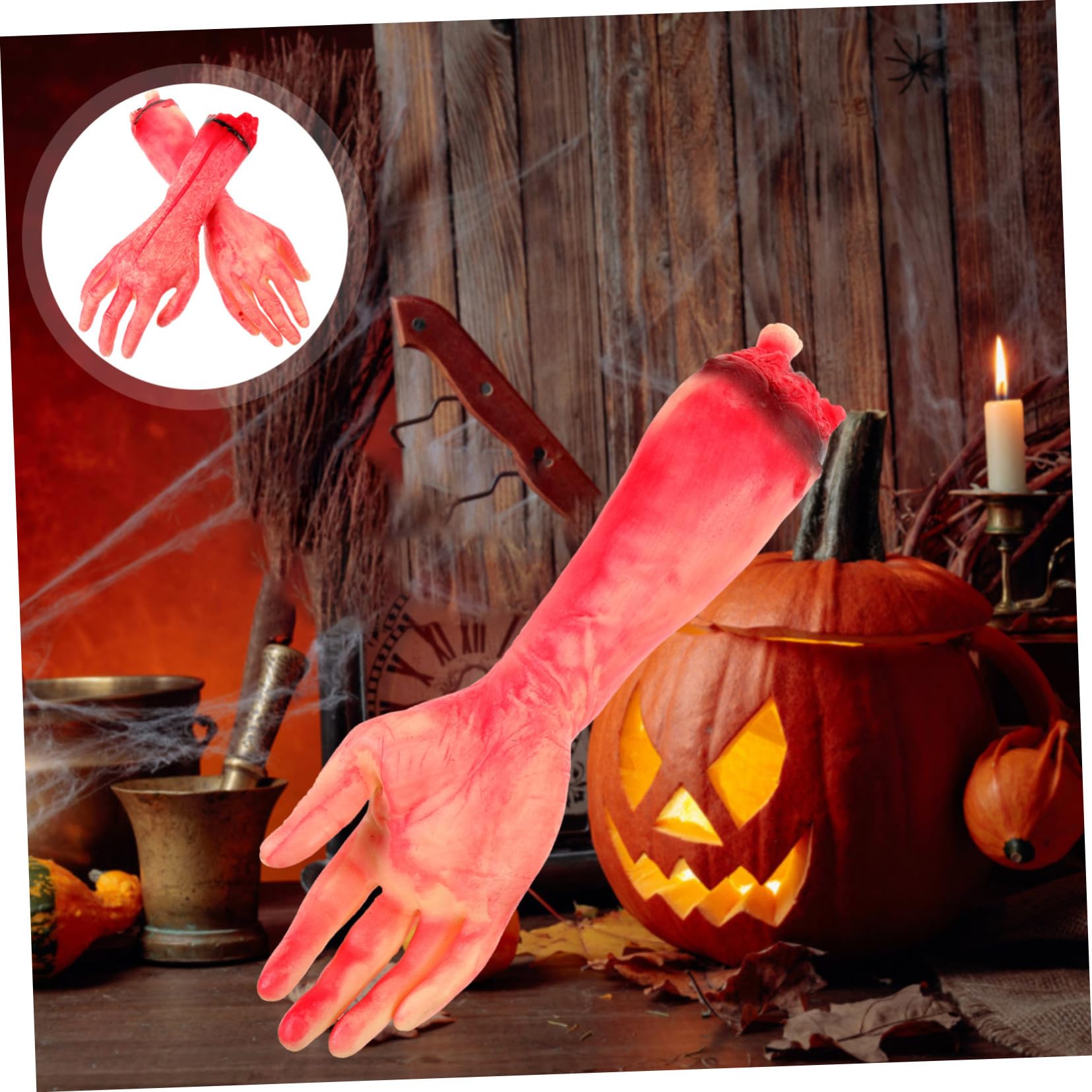 DECHOUS 2Pcs Halloween Fake Severed Hands - Realistic Creepy Props For Haunted House