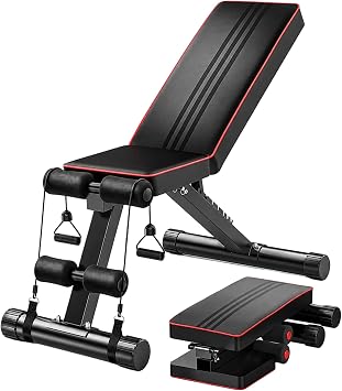 Adjustable Weight Bench 300KG Capacity   Foldable Gym Bench for Home, Incline Decline Sit Up Bench with Leg Extension, Heavy-Duty Steel Frame, Dumbbell Bench for Full Body Strength Training