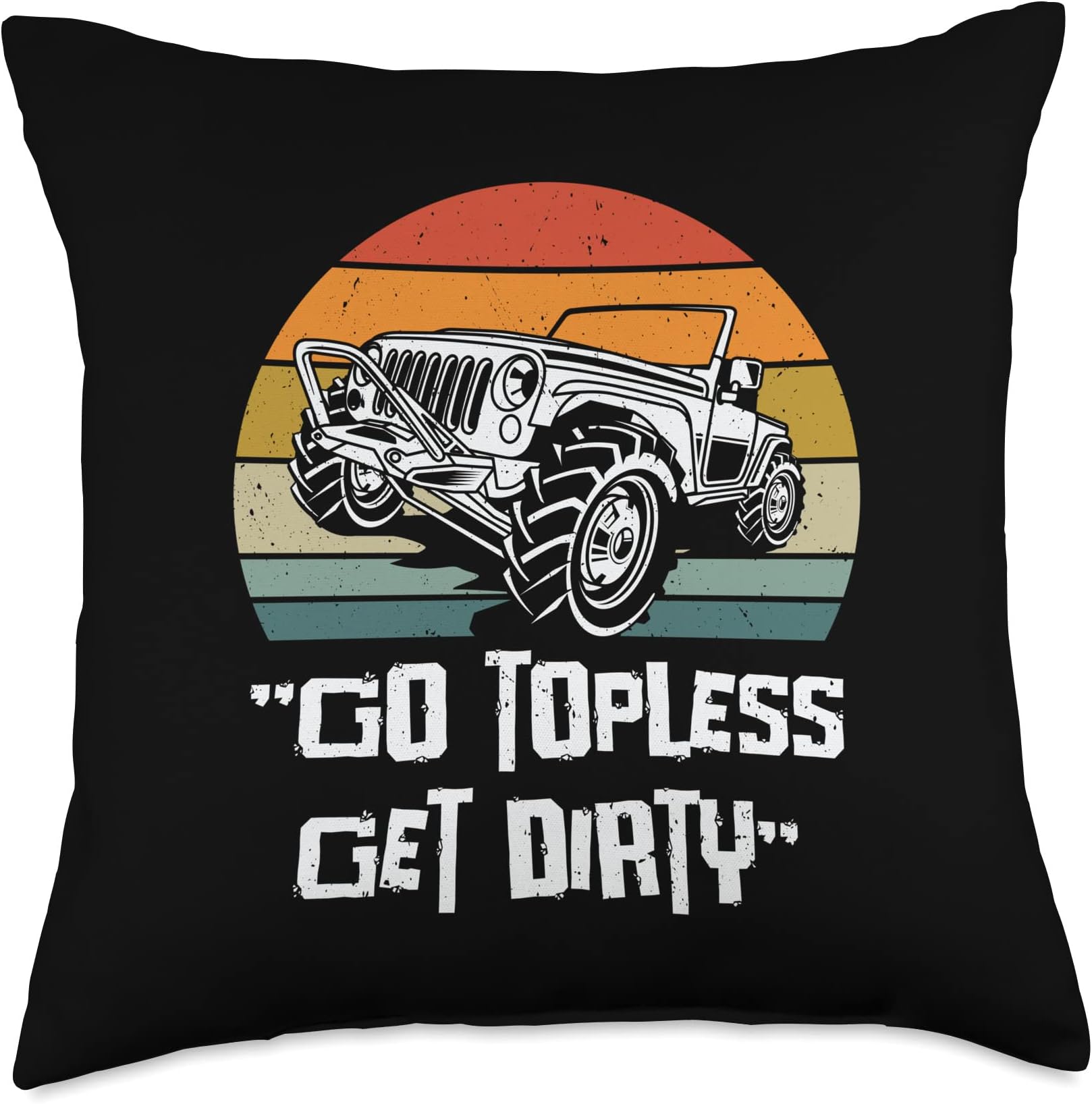 UTV Road Four Wheeler Offroading Dirt Mudding Throw Pillow, 18x18, Multicolor