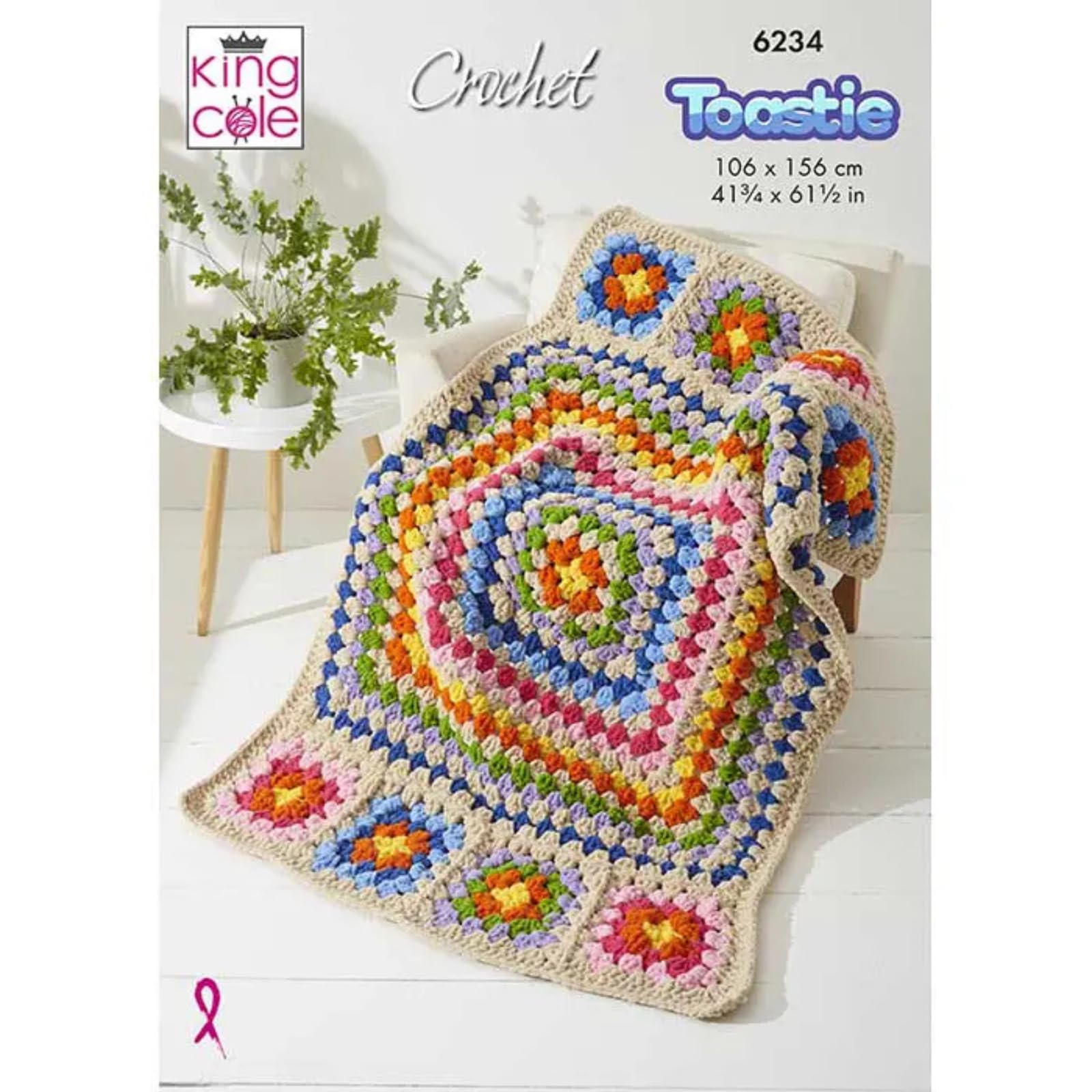 King Cole Toastie Crochet Pattern - 6234 Granny Square Blankets