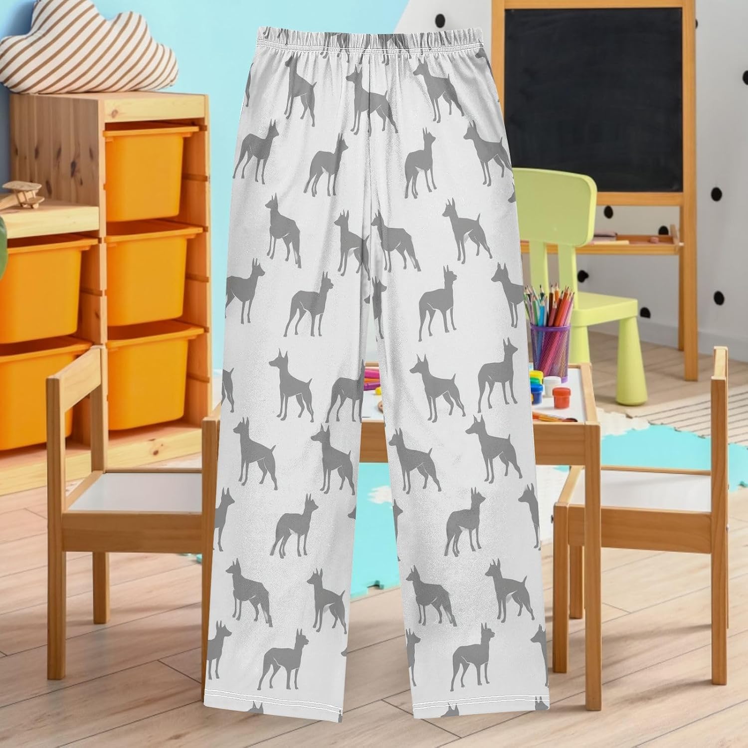 visesunny Boys' Pants Pharaoh Hound Dogs Silhouette Jogger Pants Elastic Waist Long Bottoms Trousers S-XL
