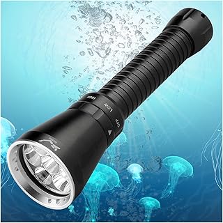 MQDLJSE Linterna de Buceo de luz Fuerte Linterna de Buceo subacuática de 80 Metros Linterna de Buceo Profesional LED Linterna súper Brillante (Color: Rojo, Tamaño: 1)