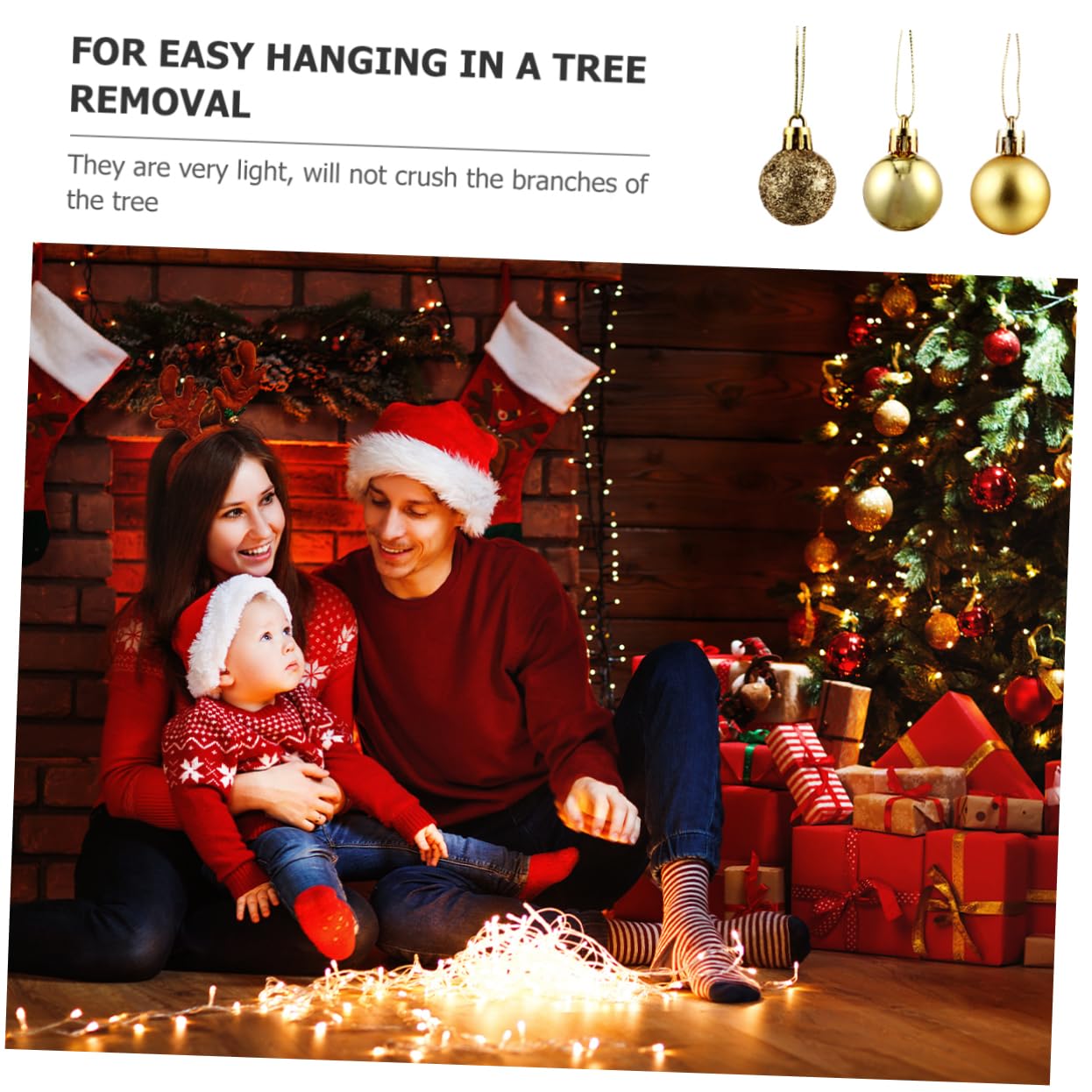 Ciieeo 3 Juegos Elegantes De Adornos Decorativos para Árbol De Navidad Colgantes para Decoración Festiva 48 Piezas X 3