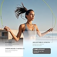 Vista 7 de Cuerda de Saltar para Entrenamiento, Cuerda de Saltar de PVC de 5mm, Longitud Ajustable con Manijas a Prueba de Rompimiento, Ideal