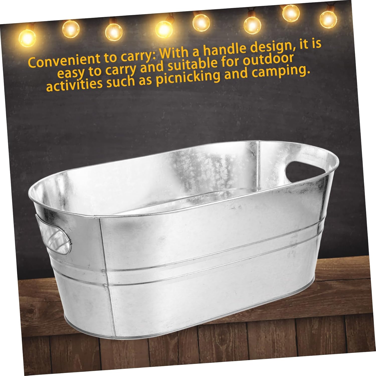 PRETYZOOM Metal Beer Ice Bucket Stainless Ice Cubes Container Party Beverage Bucket Iron Drink Tub for Outdoor Events