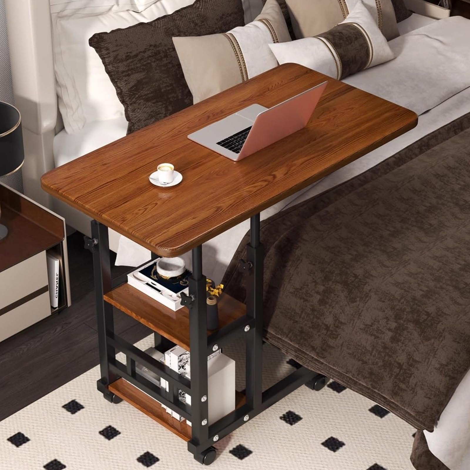 Table de lit à roulettes moderne et mobile pour le travail sur ordinateur au bureau