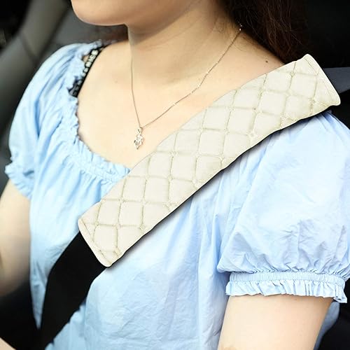 Miniatura 8 de Juego de 4 almohadillas para cinturón de seguridad de auto, protector de cinturón de seguridad, suave y cómodo, fundas de arnés para proteger tu