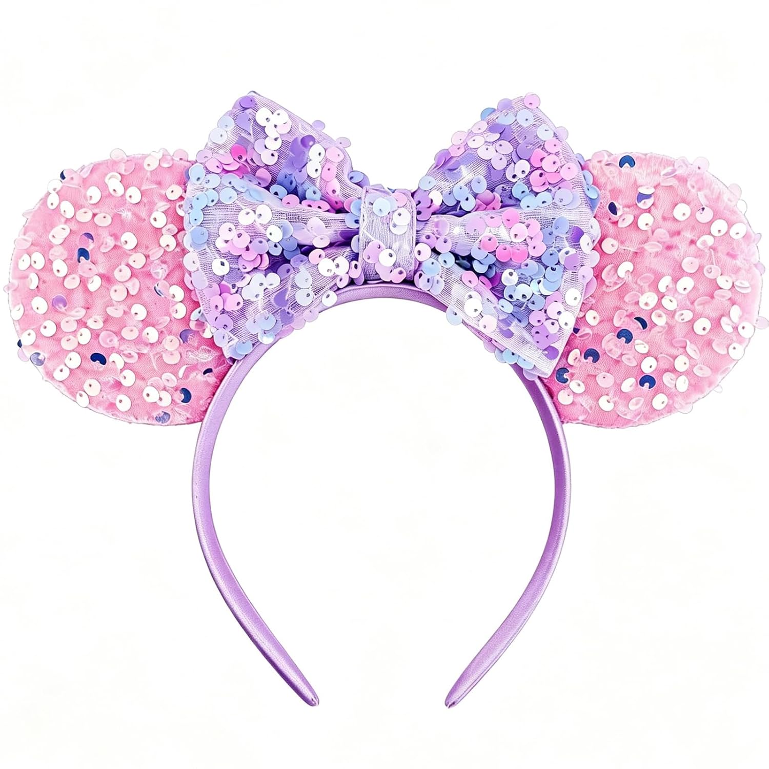 JOYFISCO Mouse Ears Headbands Shiny Bow Mouse Ears Headband Glitter Party Princess Decoration Cosplay Costume for Women Halloween Birthday Party