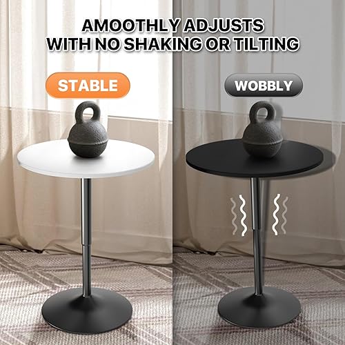 Miniatura 31 de Magshion Mesa de bar redonda de 31 pulgadas, altura ajustable, 26-35 pulgadas, mesa de pub con base ampliada para sala de estar, patio, bistró,