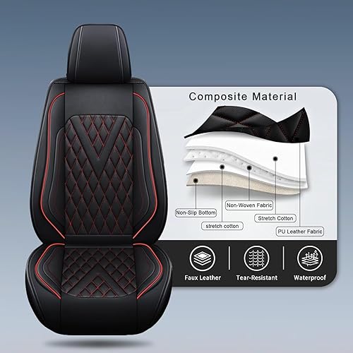 Miniatura 5 de 2 fundas de asiento delantero de automóvil para ChevroletChevy Trailblazer 2021-2024, cojín de asiento de Chevy de piel sintética, impermeable,