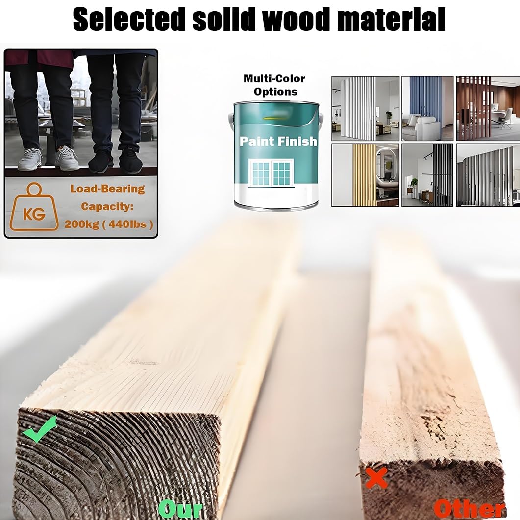 Separador de habitación de listones de madera de piso a techo, altura ajustable, pantalla de privacidad para el hogar, hotel y entrada de oficina, elegante solución de separación