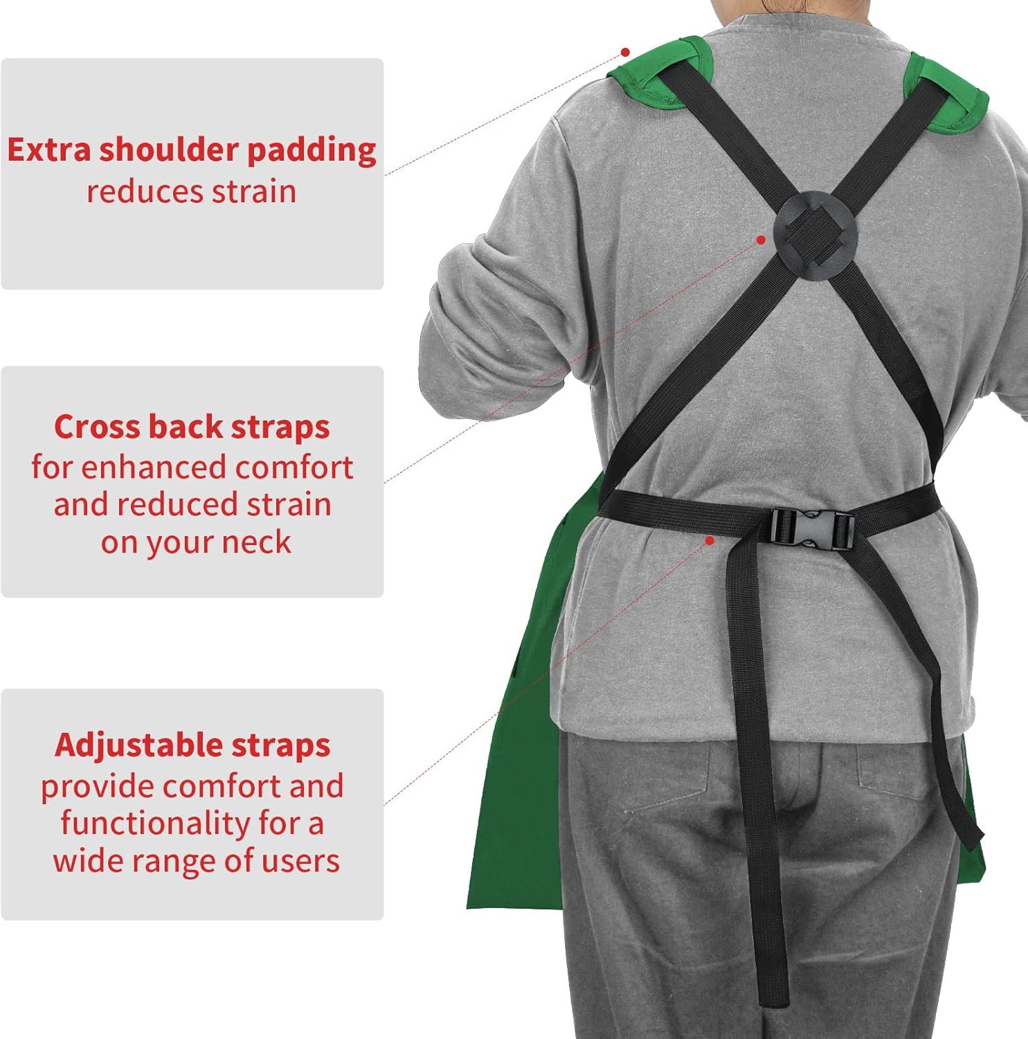 Gardening Apron with Pockets for Women&Men, Harvest Aprons w/Quick Release Pocket, One Size Fits Most, Gardening Gift