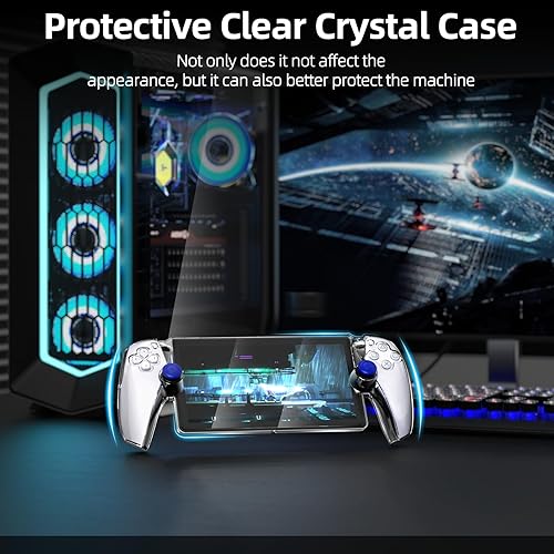 Miniatura 3 de Funda protectora mejorada para PlayStation Portal con protector de pantalla y joysticks, funda de policarbonato duro ultra transparente con