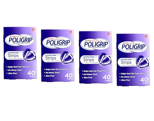 Bandas adhesivas para dientes SUPER POLIGRIP, cómodas, 40 unidades, paquete de de 4