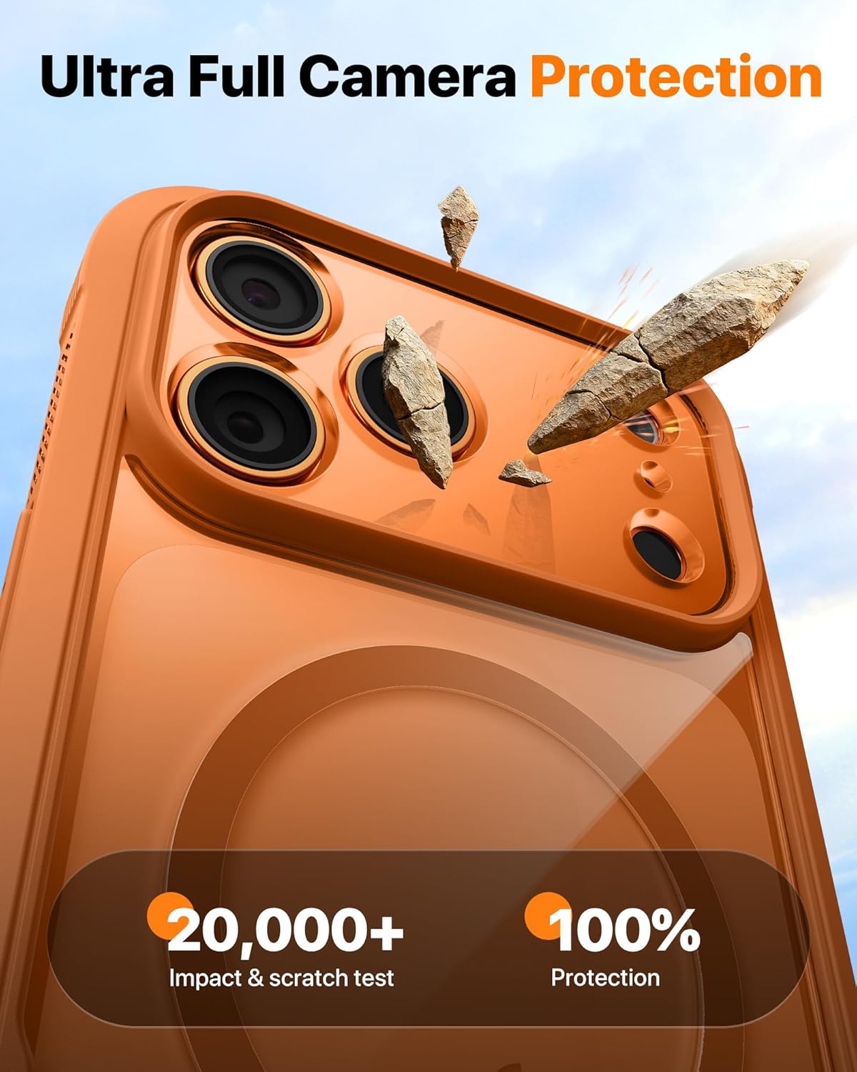 Diaclara Magnetic Designed for iPhone 17 Pro Max Case Full Body Bumper,[Compatible with MagSafe] Military Drop Proof Cover with Built-in Touch Sensitive Anti-Scratch Screen Protector,Orange - Image 5