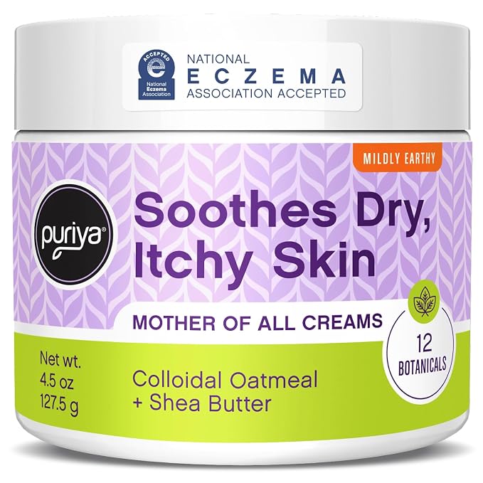 Puriya National Eczema Association Accepted Cream 4.5 oz, Dry Itchy Skin Relief, Colloidal Oatmeal Lotion, For Kids, Adults, Face, Hands, Mother of All Creams, Plant-Based Hydration,No Fragrance Added: Buy Online at Best Price in UAE