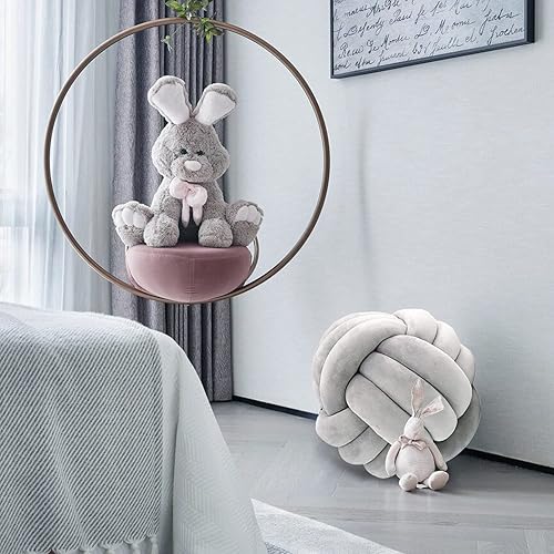 Miniatura 8 de Aoruisen Almohadas de bola de nudo suave, cojín de felpa anudada, almohada redonda de nudo hecho a mano, almohadas de felpa redondas decorativas