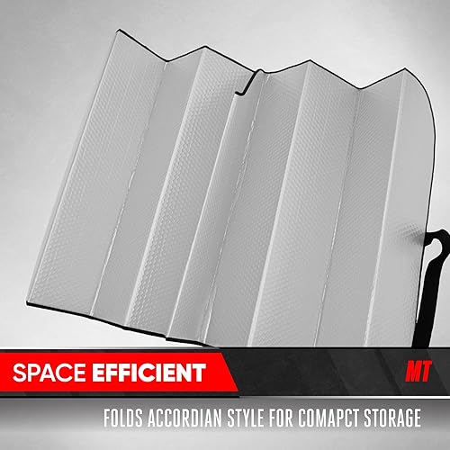 Miniatura 6 de Motor Trend Sombrilla de parabrisas frontal - gris acordeón plegable auto shade para camión de automóvil SUV 58 x 24