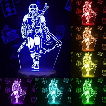 Zanetta 4 Patterns 3D Illusion Lamp, 16 Colors 3D Night Light with Timing Remote Control, Birthday Christmas Gifts for Boys Men Kids Fans