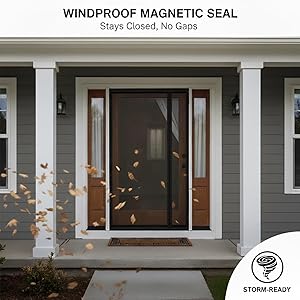 CANLENE Magnetic Screen Door Left Right Side Opening Polyethylene Terephthalate Mesh Greater Than Fiberglass and Polyester Easy Install