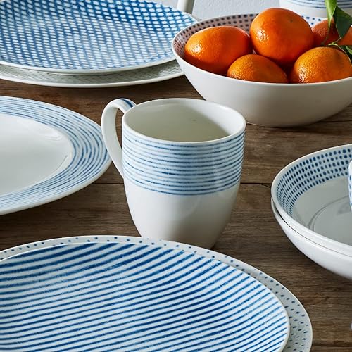 Miniatura 5 de Noritake Juego de 4 tazas de hamaca azul, 15 onzas.