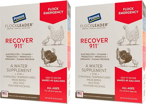 FlockLeader Recover 911, Severe Stress Probiotic Water Supplement for Chickens