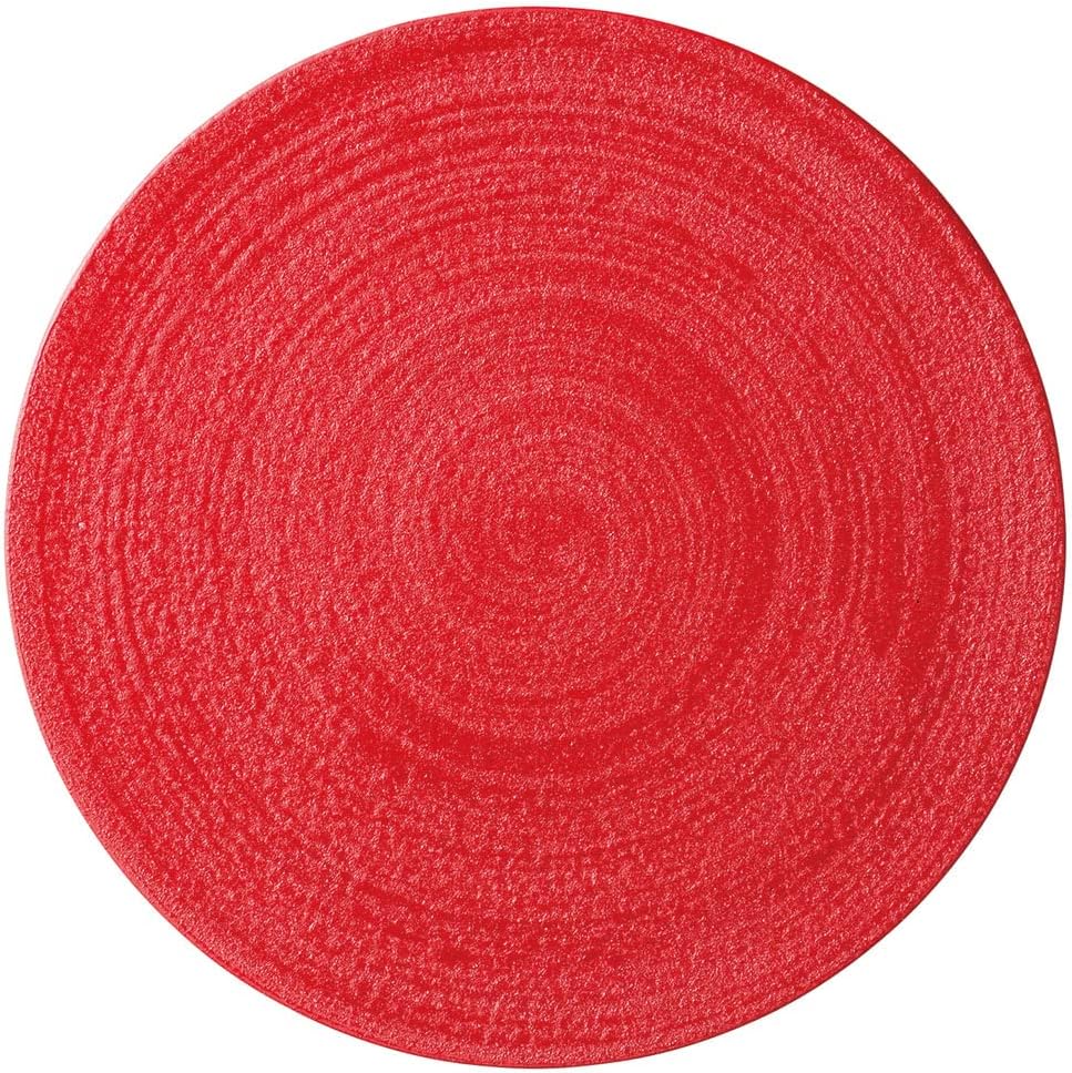 Stella Red Brush 11.4 inches (29 cm) Flat Plate, 11.4 x 0.6 inches (29 x 1.5 cm), Western Tableware