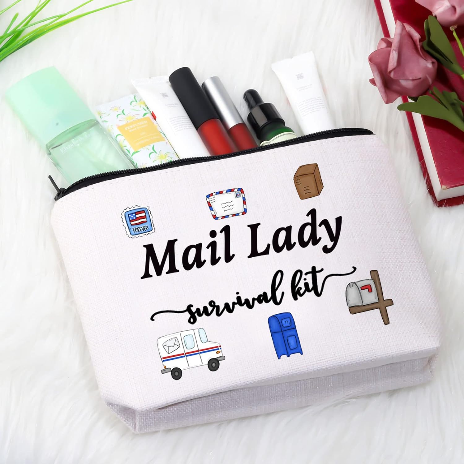 GJTIM Mail Lady Survival Kit Postal Worker Gift Zipper Pouch Makeup Bag Appreciation Gift for Mail Carrier Mailman (Survival Mail Lady Bag) image 4