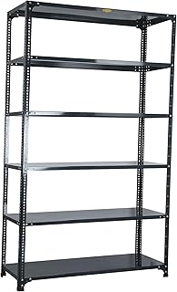 Mil-Nil Prime CRC Sheet 72X36X18 Inch Multipurpose Storage, Adjustable Shelf, Slotted Angle Rack with 6 Shelves 24 Gauge_Grey 16 Gauge Angles