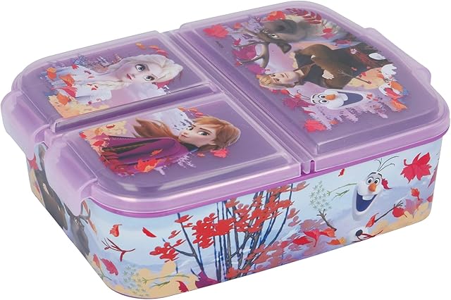 Stor | FROZEN 2 - DISNEY Kids Childrens 3 Compartment Sandwich Lunch Box