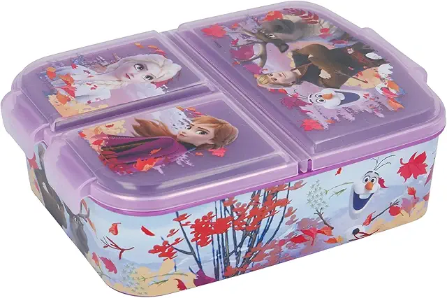 Disney Frozen 2 Kids 3-Compartment Sandwich Lunch Box - BPA-Free