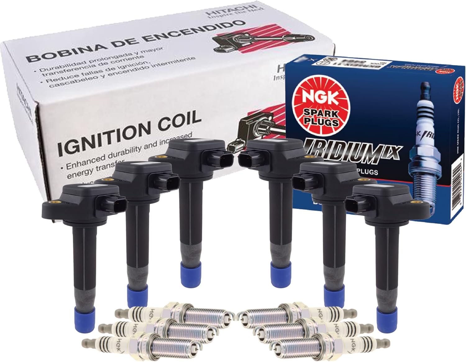 Astemo 6 Ignition Coils & NGK 6 Iridium IX Spark Plugs Kit For Acura Honda 3.5 3.7 V6
