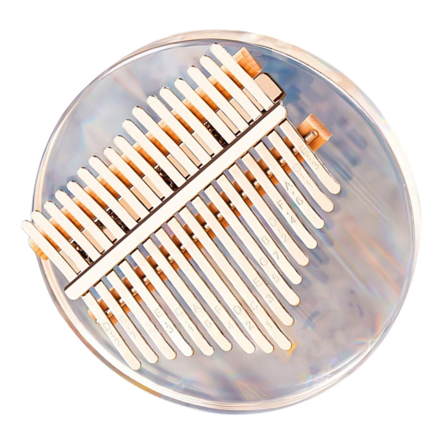 Rundes Acryl Daumenklavier 17 Töne Rainbow Kristall Kalimba | 1 Satz, Leichtes Kinderinstrument mit Schönem Kristallglanz, für Valentinstag und Bett