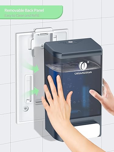 Miniatura 5 de Hand Soap Dispenser Wall Mounted, 34oz (1000mL) Commercial Manual Refillable Liquid Soap Dispenser-White, CHUANGDIAN