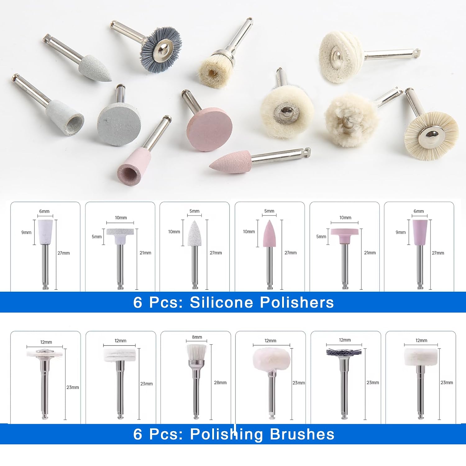 Dental Polish Wheel Dentist Materials Rubber Polishing Discs Composite Polishing Discs Tools for Dentistry Lab 12 Pcs/Box