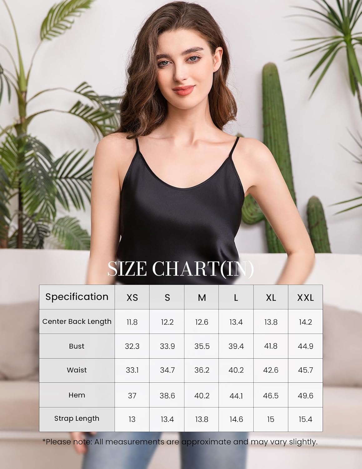 THXSILK 100% Mulberry Silk Cami Tank Top for Women, Luxury Silk Sleepwear & Loungewear, Versatile Camisole Top - Image 7