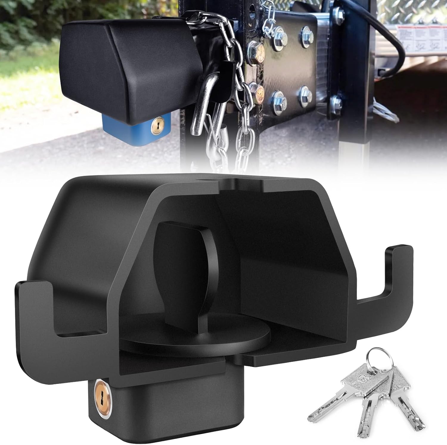 NenNicht Trailer Lock (2 5/16Inch Couplers, Black