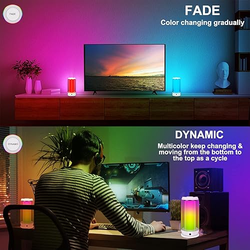 Miniatura 3 de BIGMONAT Lámpara de mesita de noche para niños con control remoto, luz LED de escritorio que cambia de color con ajuste de temporizador, luz