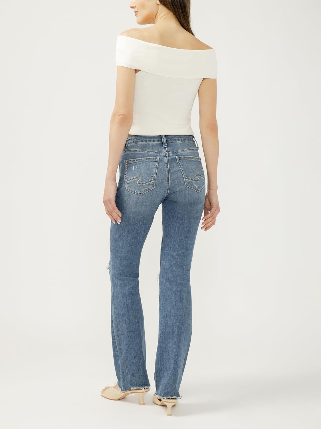 Silver Jeans Co. Women's Suki Mid Rise Curvy Fit Slim Bootcut Jeans