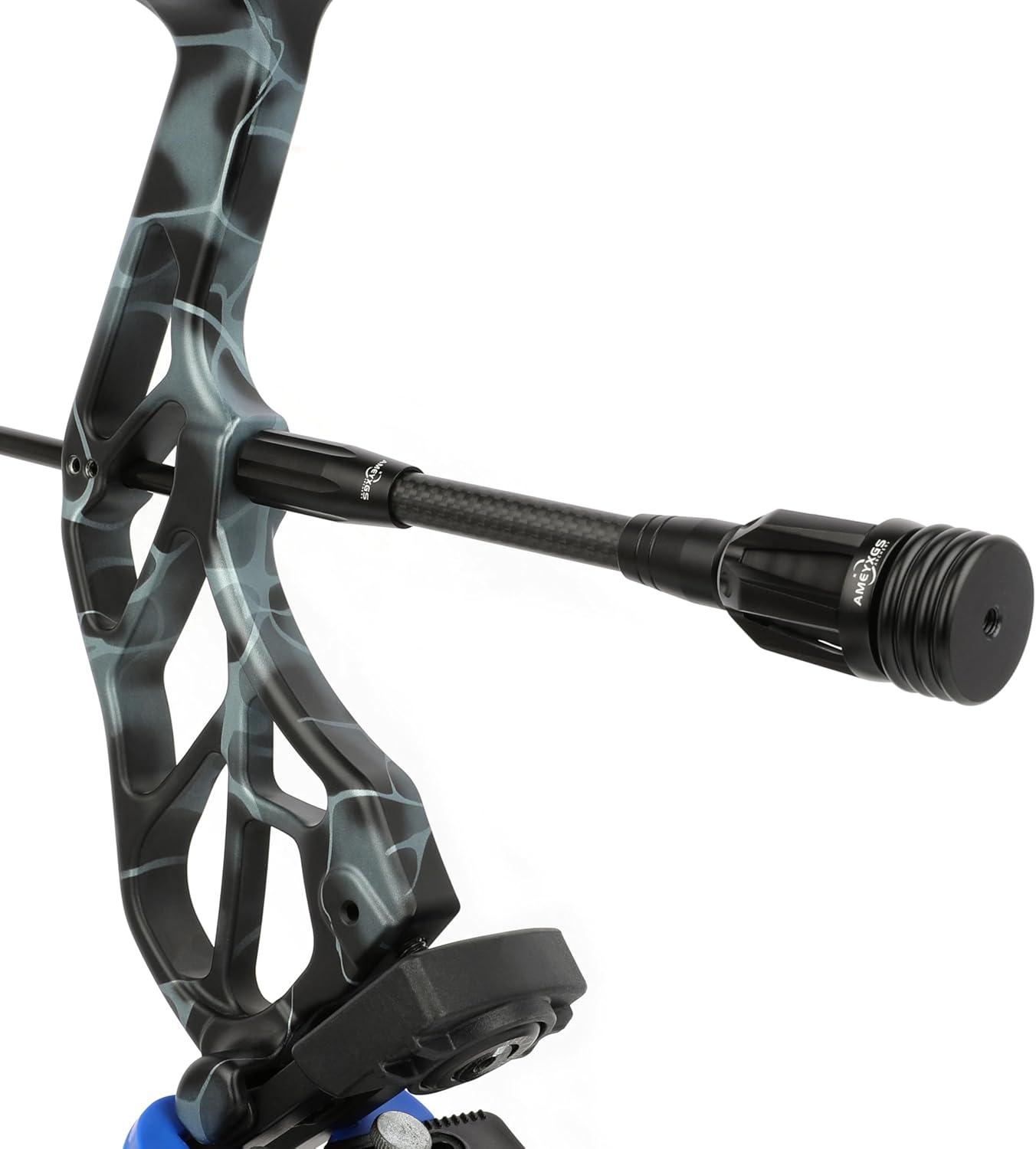 Archery Bow Stabilizer for Compound Bow 6" 8" 10" 12" Balance Bar Rod 3K Carbon Fiber Body Rubber Damping System and Weights